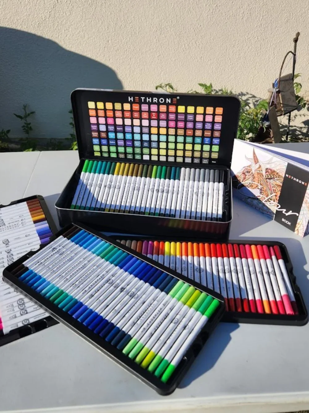 NEW 120 Colors Art Supplies Brush Markers Pens for Adult Coloring Books School D
